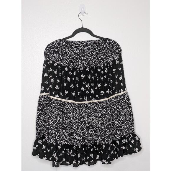 Sweet Baby Jamie Tiered Black Floral Midi Skirt Size XS - Picture 5 of 8